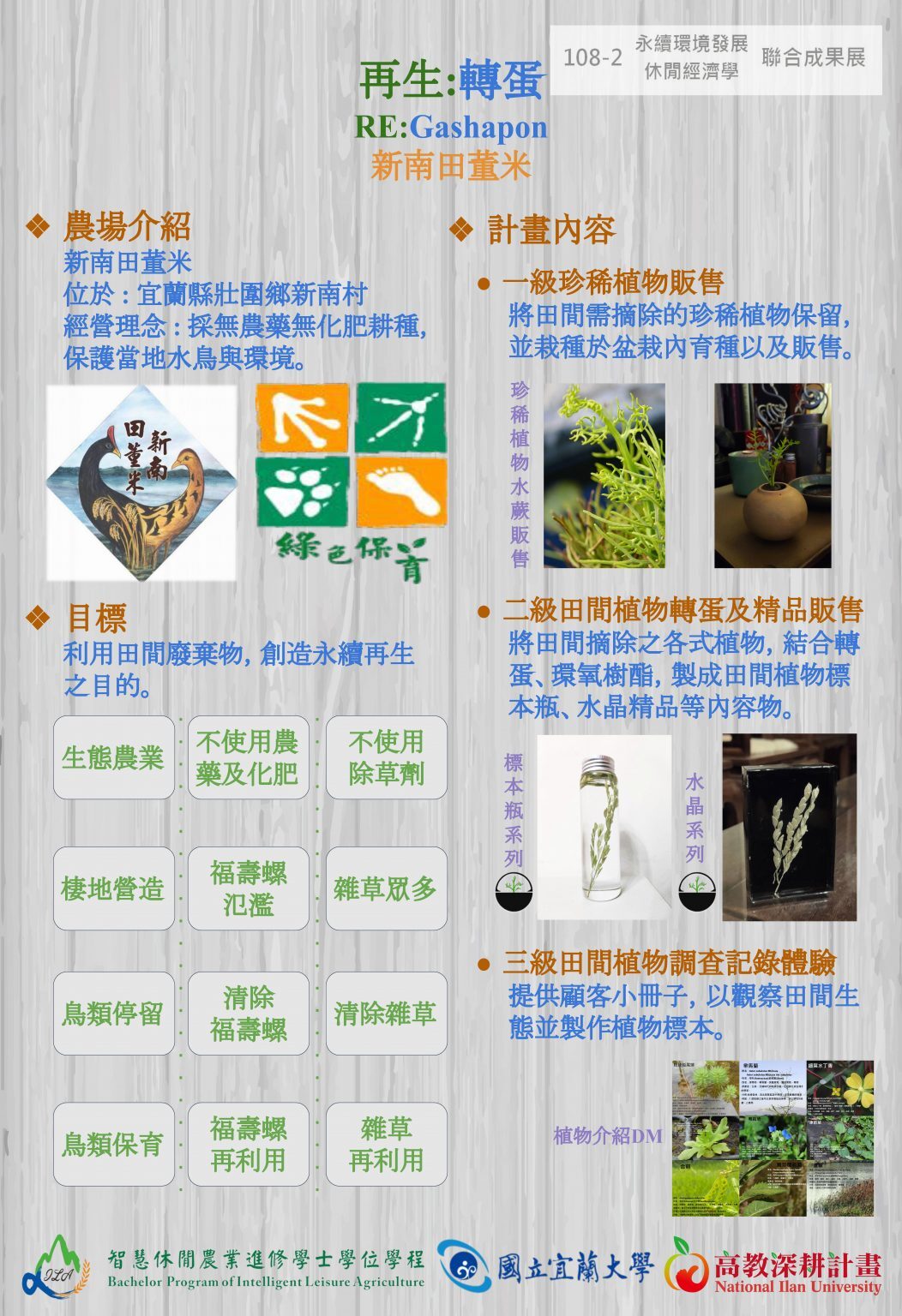 「永續環境發展」與「休閒經濟學」聯合成果展 活動照片